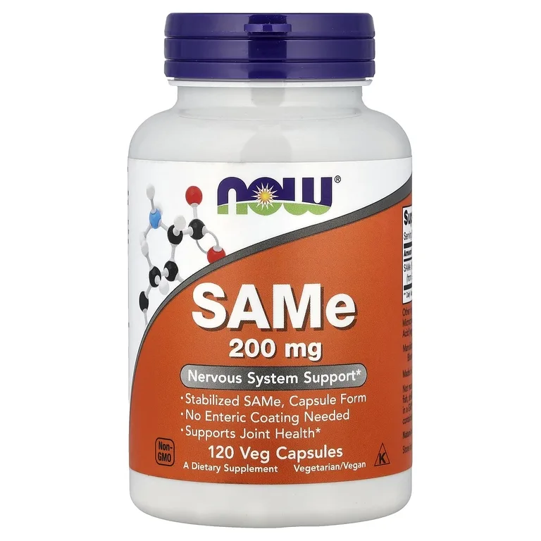 NOW Foods, SAMe, 200 мг, 120 растительных капсул