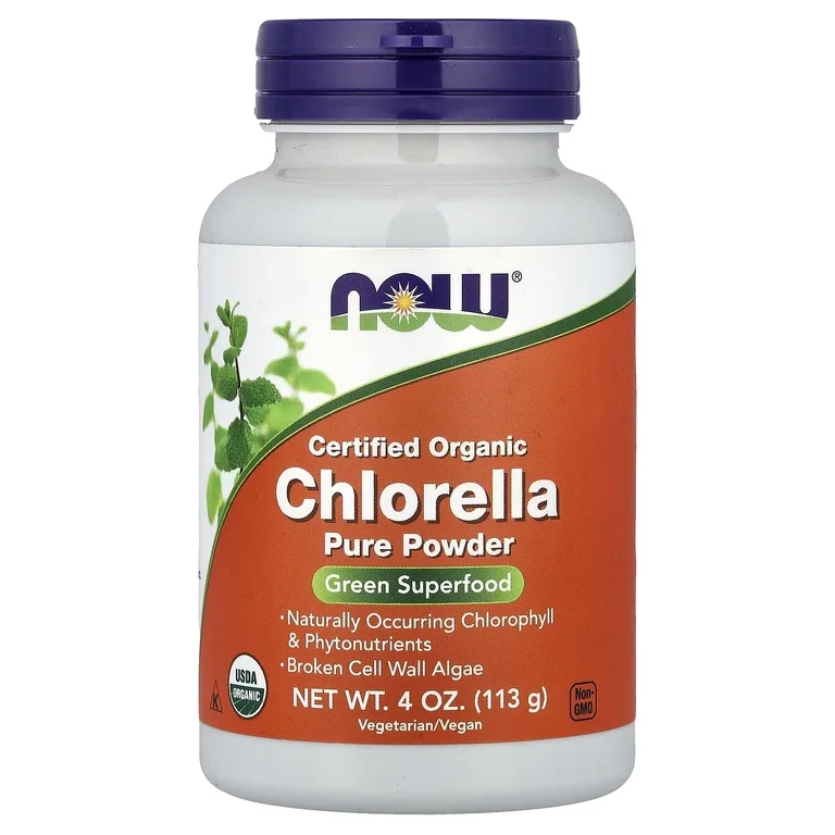 NOW Foods, сертифицированная органическая хлорелла в порошке, 113 г (4 унции)