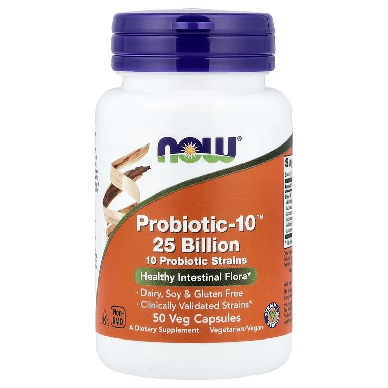 NOW Foods, смесь пробиотиков, 25 млрд, 50 растительных капсул