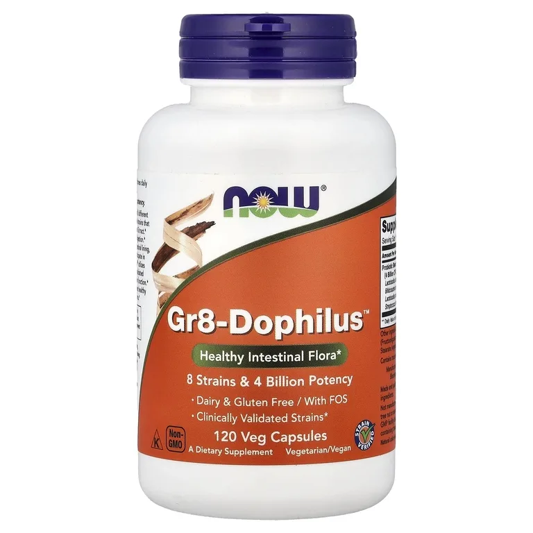NOW Foods, Смесь пробиотиков из 8 штаммов, 120 растительных капсул