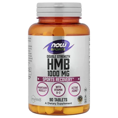 NOW Foods, Спорт, бета-гидрокси бета-метилбутират с витамином Д3, 90 таблеток (1000 мг в 1 таблетке)