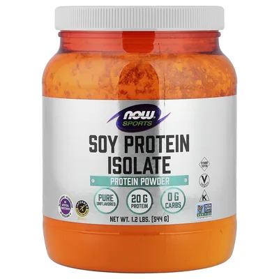 NOW Foods, Спорт, чистый изолят соевого белка, без добавок, 544 г (1,2 фунта)