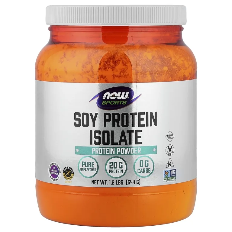 NOW Foods, Спорт, чистый изолят соевого белка, без добавок, 544 г (1,2 фунта)