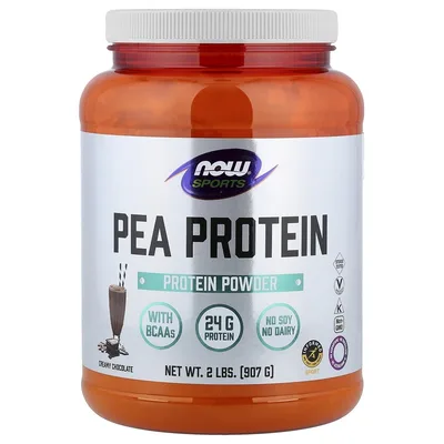 NOW Foods, Спорт, гороховый протеин, со вкусом сливочного шоколада, 907 г (2 фунта)