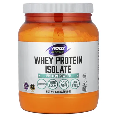 NOW Foods, Спорт, изолят сывороточного протеина, без добавок, 544 г (1,2 фунта)