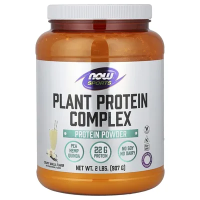 NOW Foods, Спорт, комплекс растительных белков, сливочная ваниль, 907 г (2 фунта)