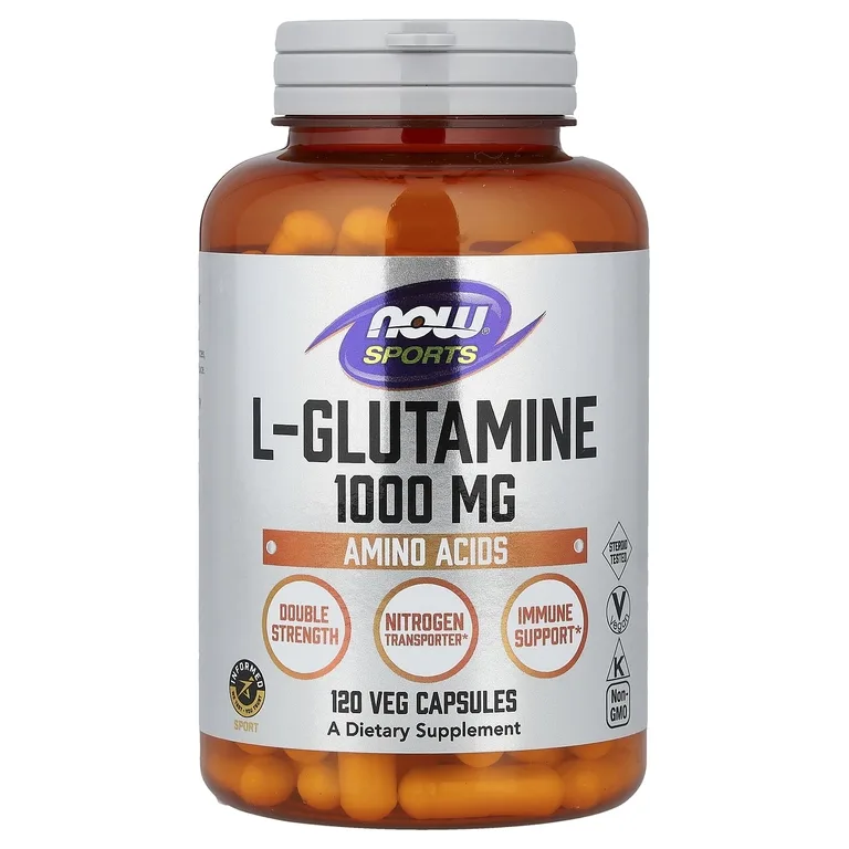 NOW Foods, Спорт, L-глютамин, 1000 мг, 120 растительных капсул