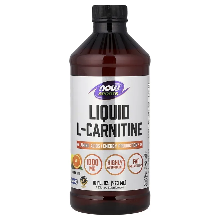 NOW Foods, Спорт, L-карнитин в жидкой форме, с цитрусовым вкусом, 473 мл (16 жидких унций)