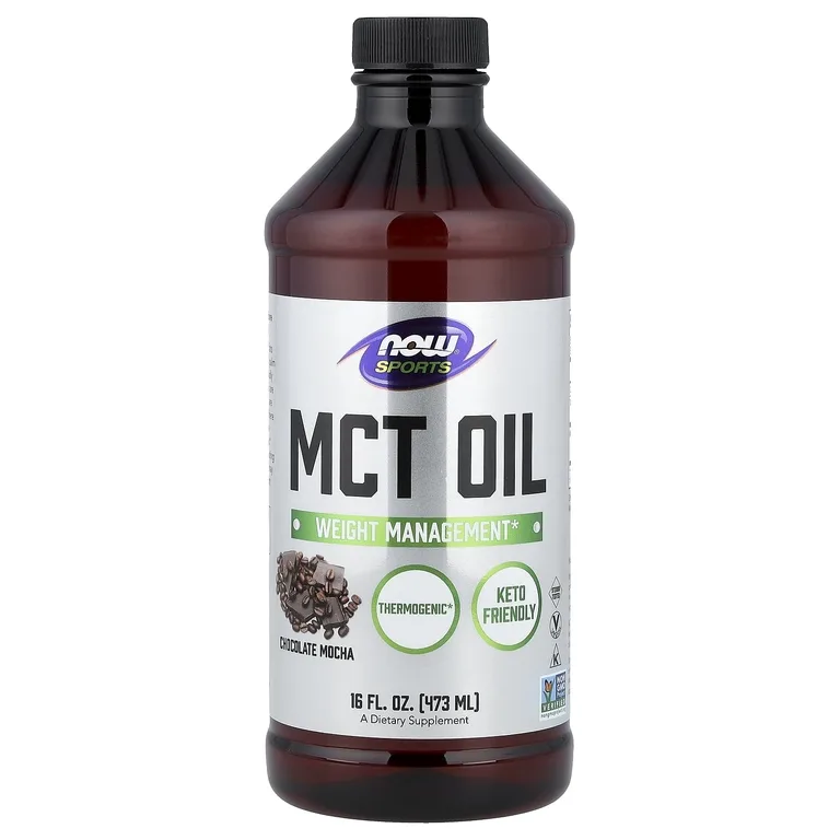 NOW Foods, Спорт, масло MCT, шоколадное мокко, 473 мл (16 жидк. унций)
