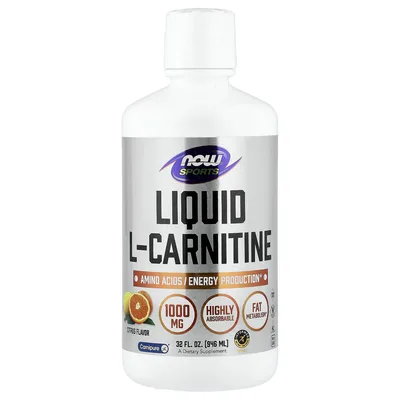 NOW Foods, Спорт, жидкий L-карнитин, цитрус, 946 мл (32 жидк. унции)