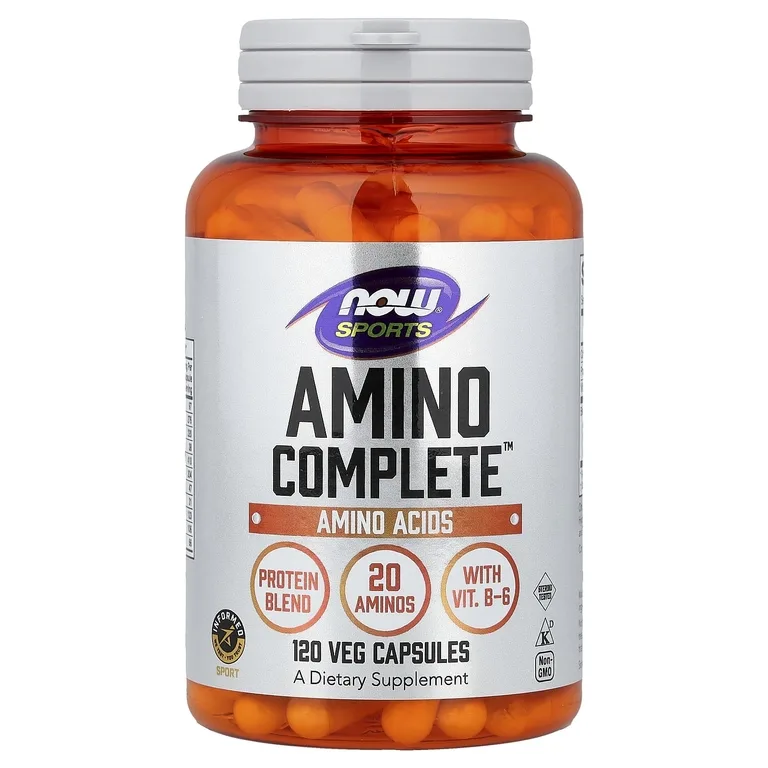 NOW Foods, Sports, Amino Complete™, аминокислотный комплекс, 120 растительных капсул