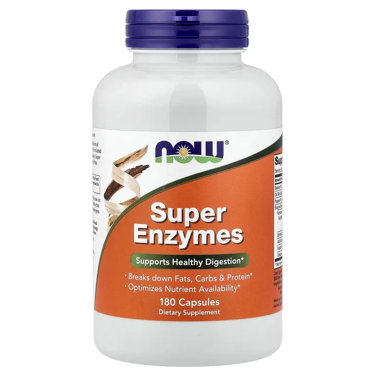 NOW Foods, суперферменты, 180 капсул