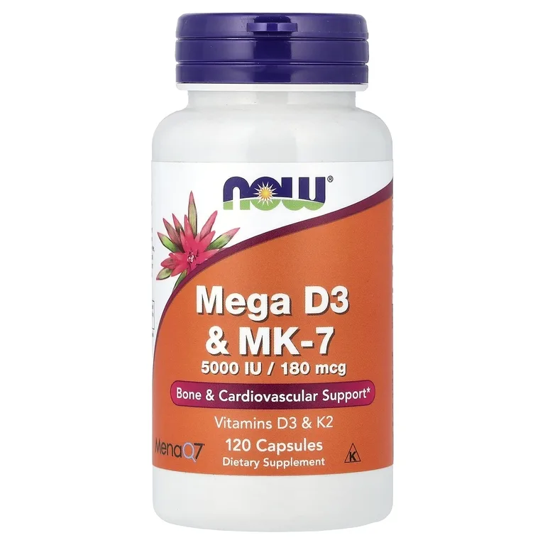 NOW Foods, витамины Д3 и К2(МК7), 120 капсул