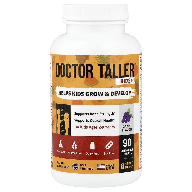 NuBest, Doctor Taller™, для детей от 2 до 9 лет, со вкусом винограда, 90 жевательных таблеток