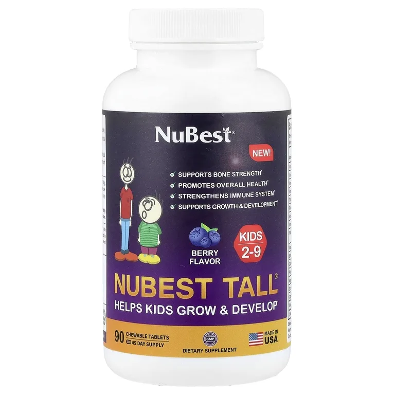 NuBest, Tall®, добавка для детей от 2 до 9 лет, с ягодным вкусом, 90 жевательных таблеток