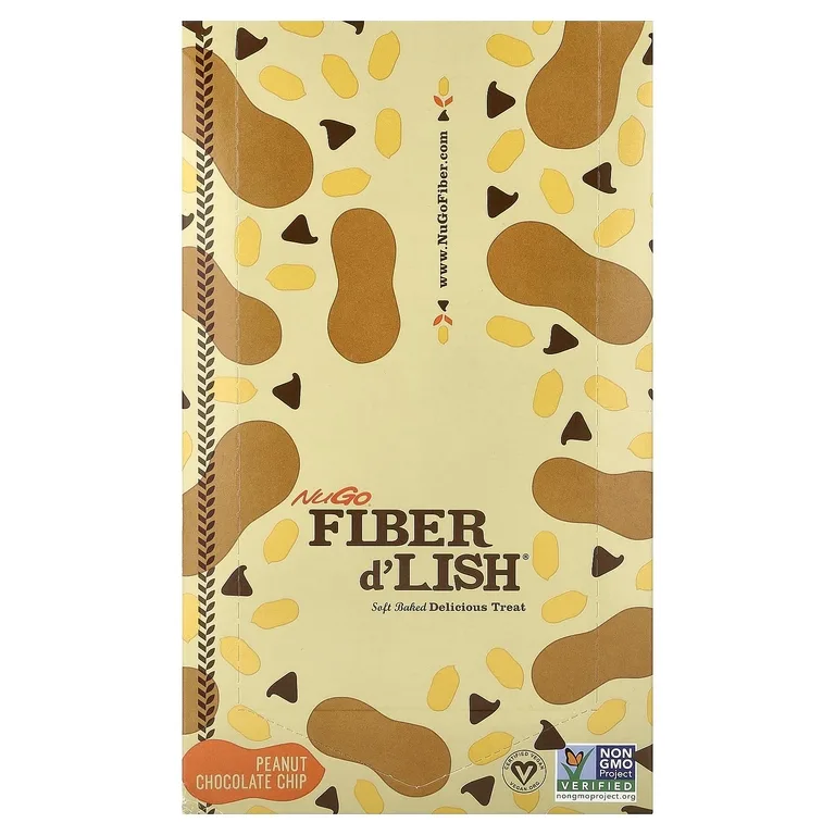 NuGo Nutrition, Fiber d'Lish®, арахис и шоколадная крошка, 16 батончиков по 45 г (1,6 унции)