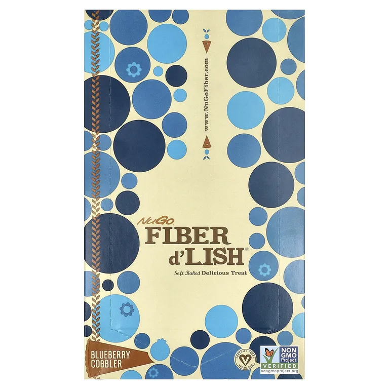 NuGo Nutrition, Fiber d'Lish, черничный коблер, 16 батончиков по 45 г (1,6 унции)