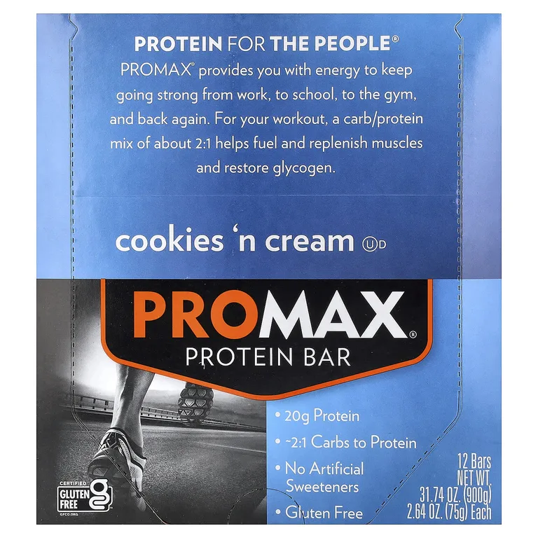 NuGo Nutrition, ProMax® Protein Bar, печенье и сливки, 12 батончиков, 75 г каждый