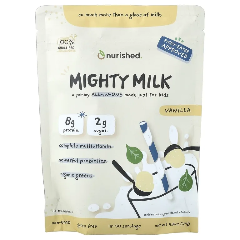 Nurished, Mighty Milk, для детей, со вкусом ванили, 259 г (9,14 унции)