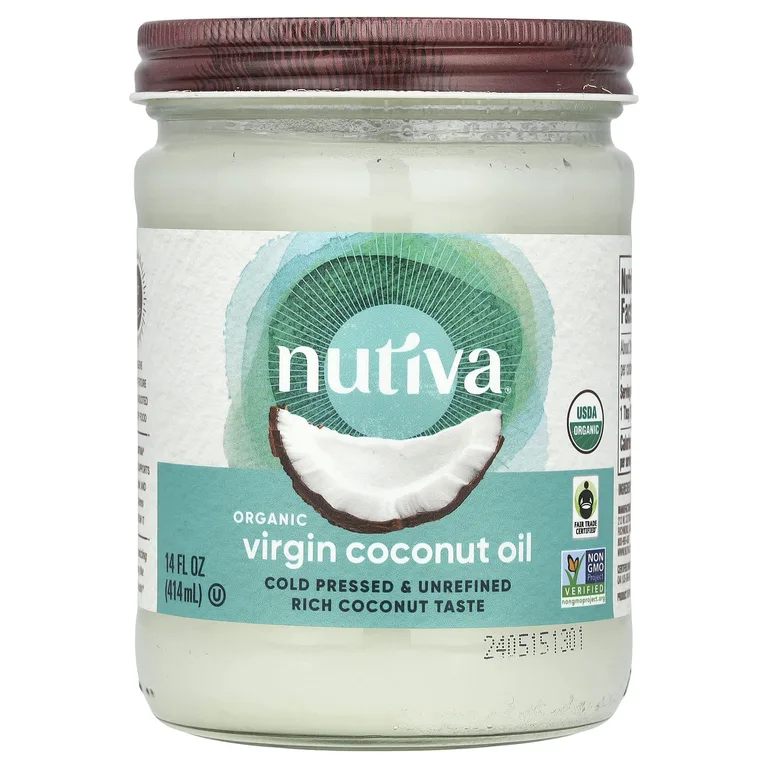 Nutiva, органическое кокосовое масло первого отжима, 414 мл (14 жидк. унций)