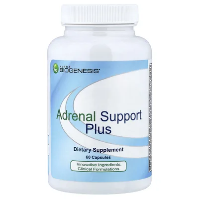 Nutra BioGenesis, Adrenal Support Plus, добавка для поддержки надпочечников, 60 капсул