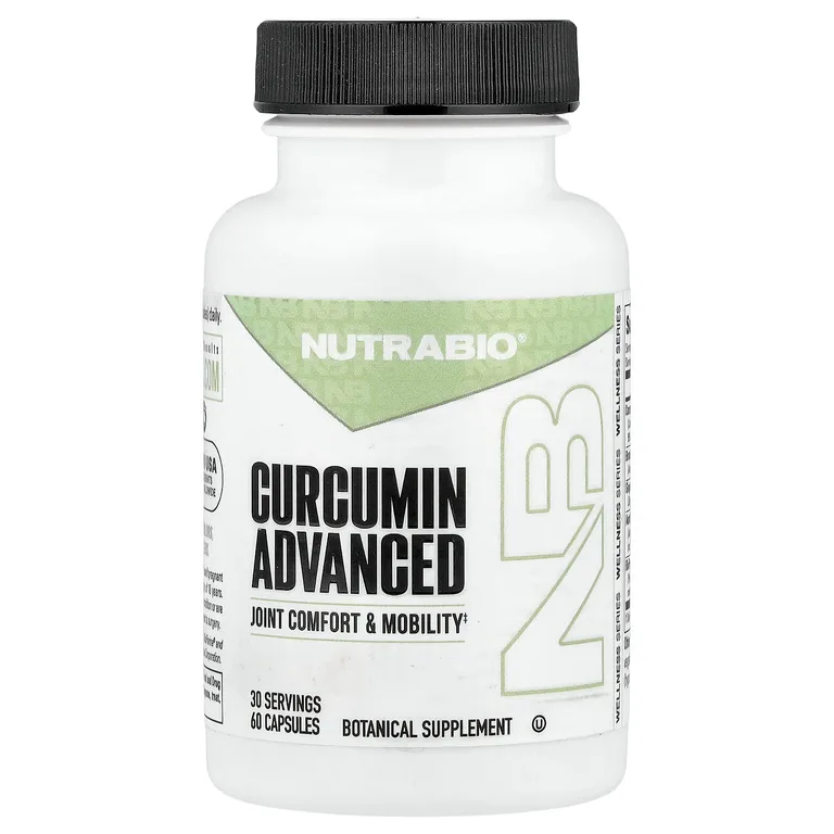 NutraBio, Curcumin Advanced, улучшенный куркумин, 60 капсул