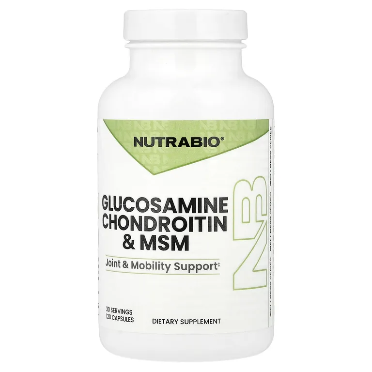 NutraBio, Глюкозамин, хондроитин и МСМ, 120 капсул