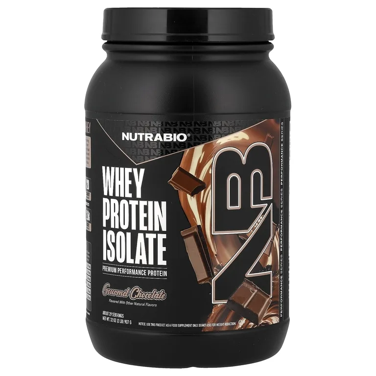 NutraBio, изолят сывороточного протеина, со вкусом изысканного шоколада, 907 г (2 фунта)