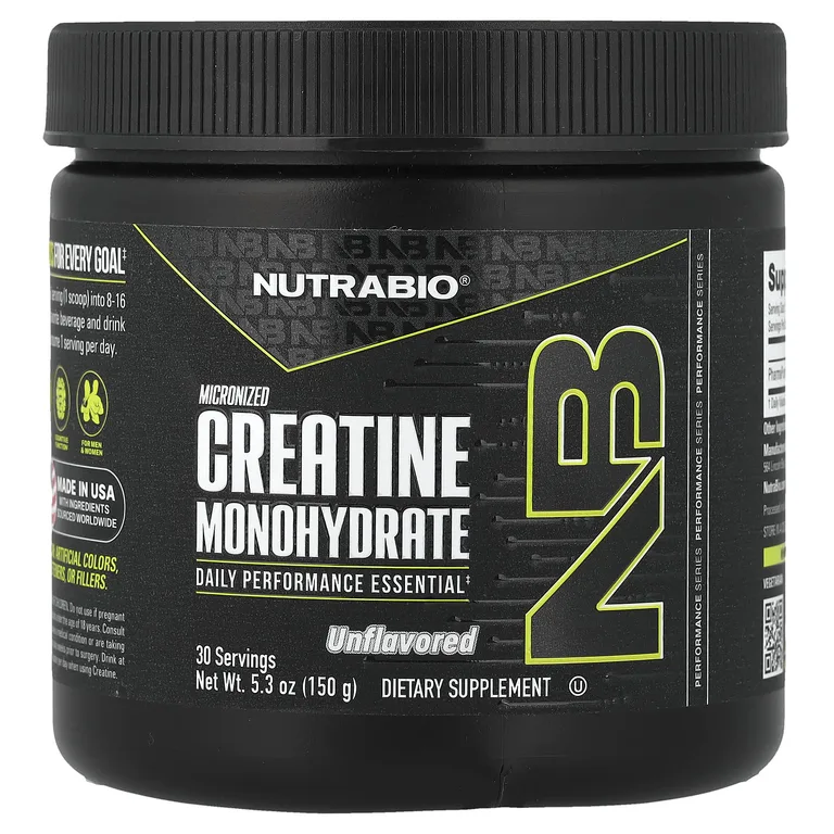 NutraBio, Микронизированный моногидрат креатина, без добавок, 150 г (5,3 унции)