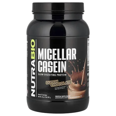 NutraBio, Мицеллярный казеин, голландский шоколад, 907 г (2 фунта)