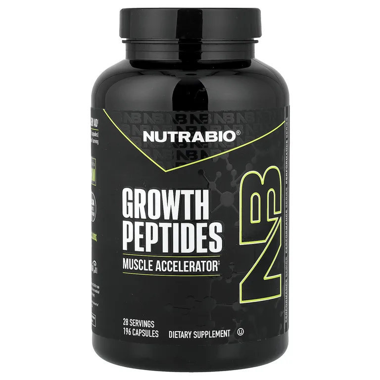 NutraBio, пептиды роста, 196 капсул