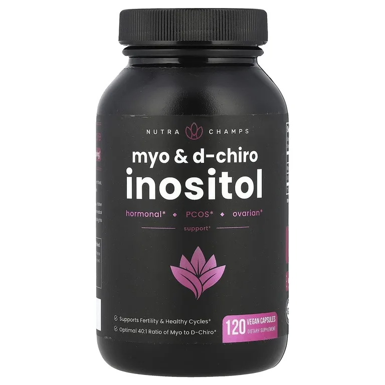 NutraChamps, Myo & D-хиро инозитол, 120 веганских капсул