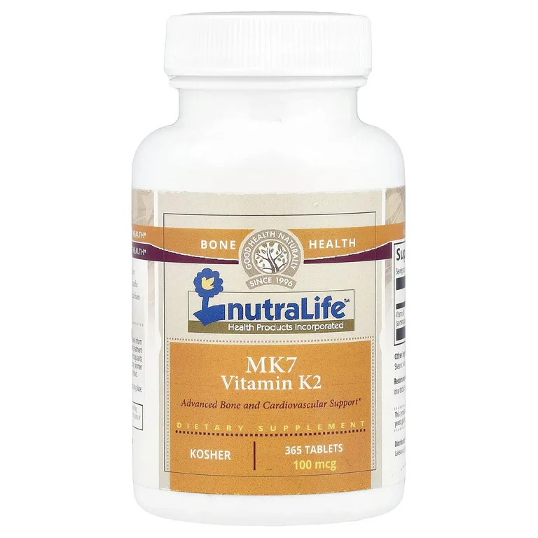 NutraLife, Mk7, витамин K2, 100 мкг, 365 таблеток