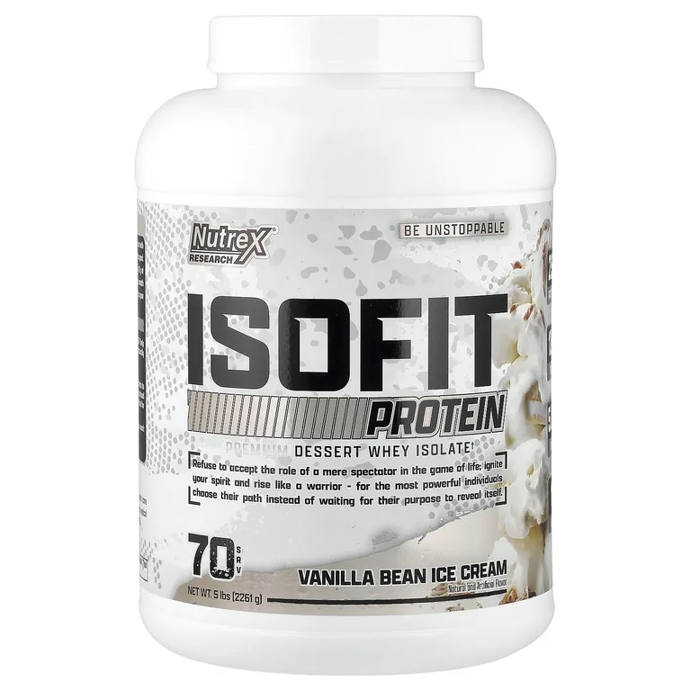 Nutrex Research, IsoFit Protein, протеин с ванильным мороженым, 2261 г (5 фунтов)