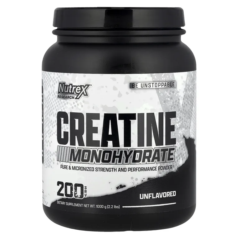 Nutrex Research, Моногидрат креатина, без добавок, 1000 г (2,2 фунта)