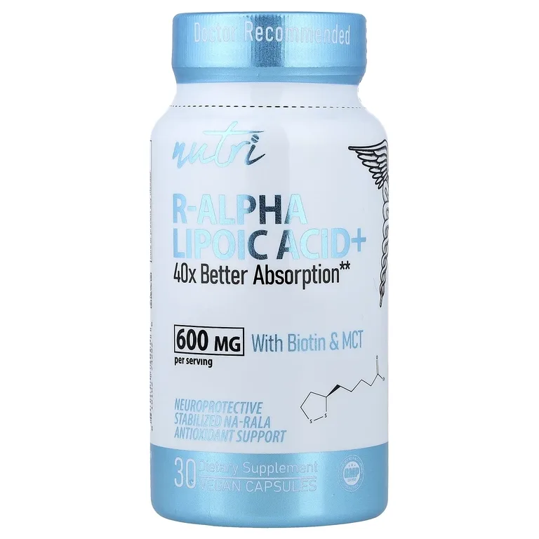 Nutri, R-Alpha Lipoic Acid+ With Biotin & MCT, 30 Vegan Capsules
