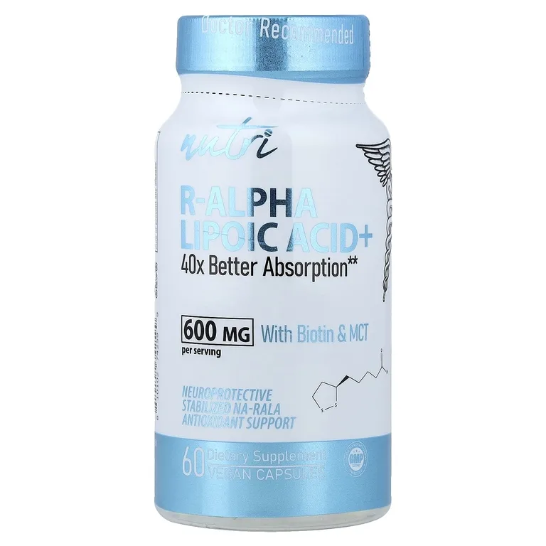 Nutri, R-Alpha Lipoic Acid+ With Biotin & MCT, 60 Vegan Capsules