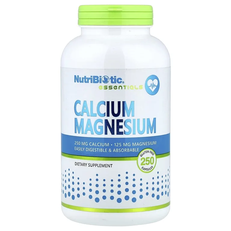 NutriBiotic, Essentials, кальций и магний, 250 капсул