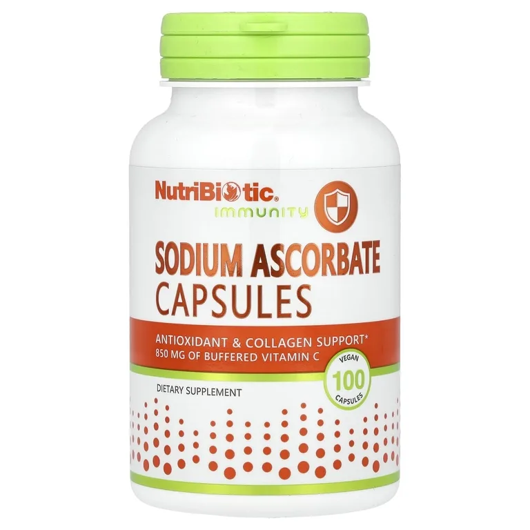 NutriBiotic, Immunity, аскорбат натрия, 100 растительных капсул