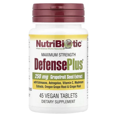 NutriBiotic, комплекс с экстрактом косточек грейпфрута, максимальная сила, 45 веганских таблеток