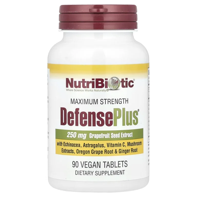 NutriBiotic, комплекс с экстрактом косточек грейпфрута, максимальная сила, 90 веганских таблеток