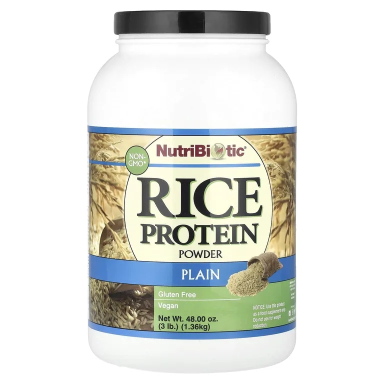NutriBiotic, Необработанный рисовый протеин, простой, 1,36 кг (3 фунта)