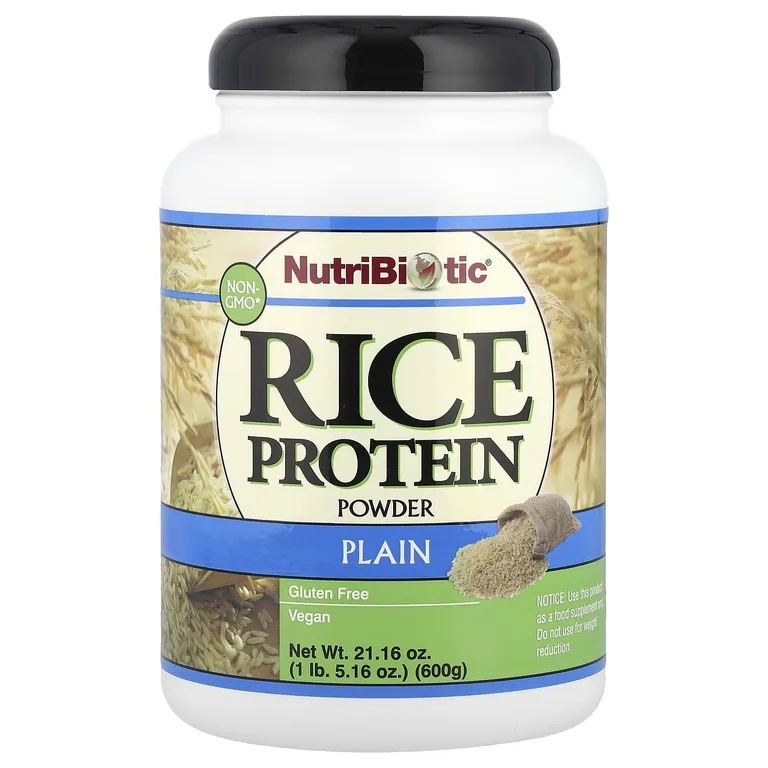 NutriBiotic, Порошок из рисового протеина, обычный, 1 фунт 600 г (5,16 унции)