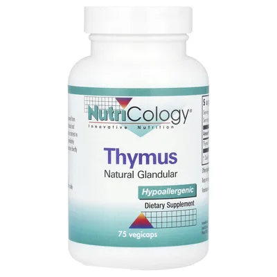 Nutricology, тимус, 0,5 г, 75 растительных капсул