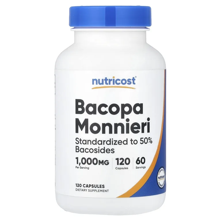 Nutricost, бакопа, 120 капсул (500 мг в 1 капсуле)