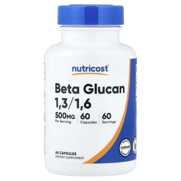 Nutricost, бета-глюкан 1,3/1,6, 500 мг, 60 капсул