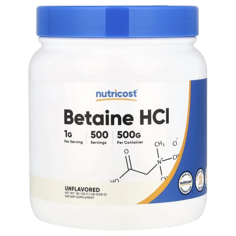 Nutricost, Бетаин гидрохлорид без вкусовых добавок, 508 г