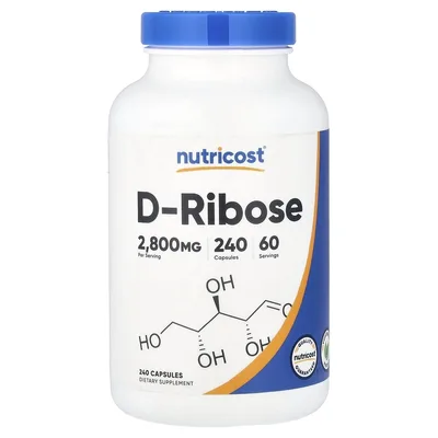 Nutricost, D-рибоза, 240 капсул (700 мг на капсулу)