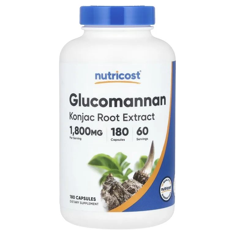 Nutricost, Экстракт корня глюкоманнана конжака, 180 капсул (600 мг в 1 капсуле)