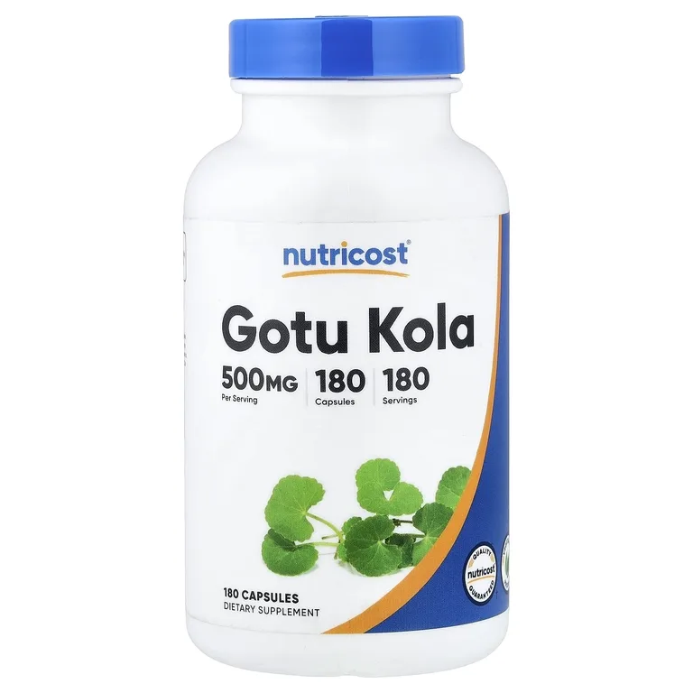 Nutricost, Готу кола, 500 мг, 180 капсул